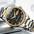 OLEVS 6618 Luxury Gold Diamond Men Watches Top Brand Luminous Dial Steel Bracelet Watchband Date Male Clock Business Wristwatch